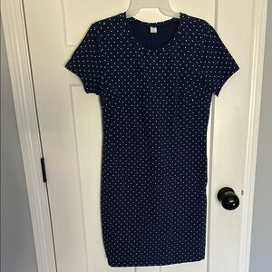Old Navy Dark Blue and White Dotted Mini Dress